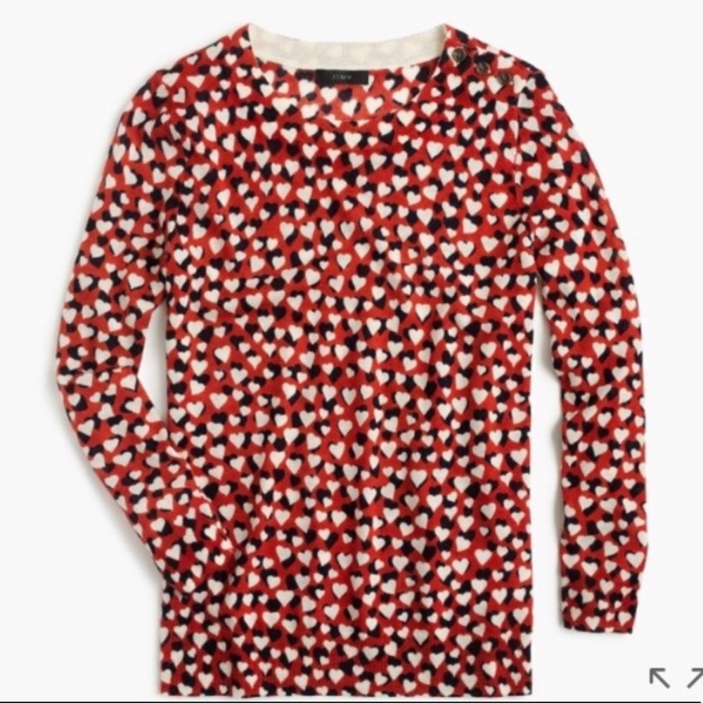J. Crew limited edition heart-print Tipi sweater